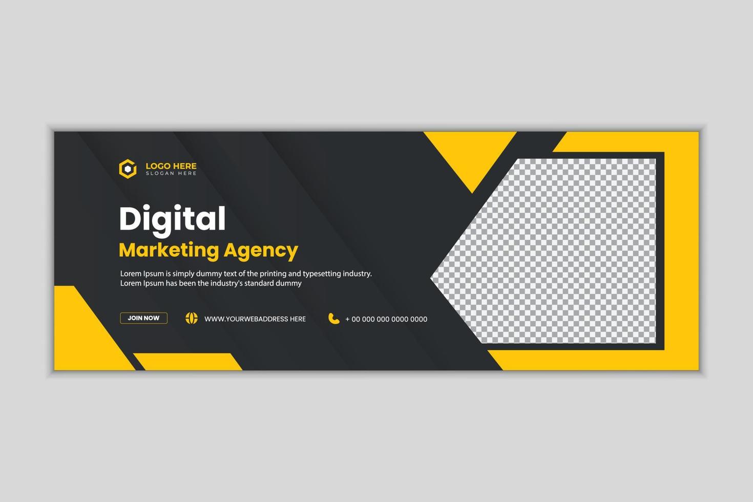 Digital marketing social media cover template vector