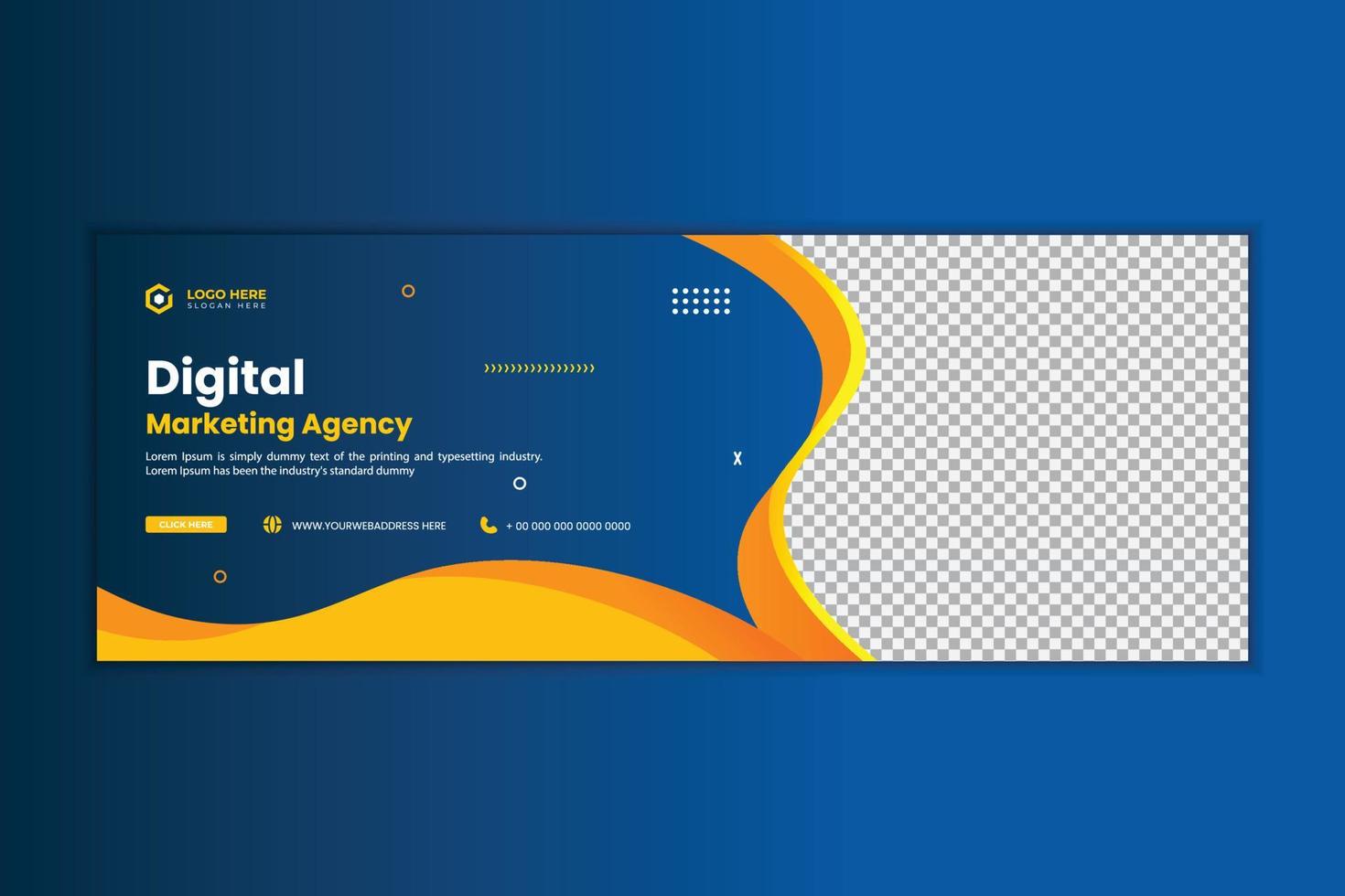 Digital marketing social media cover template vector