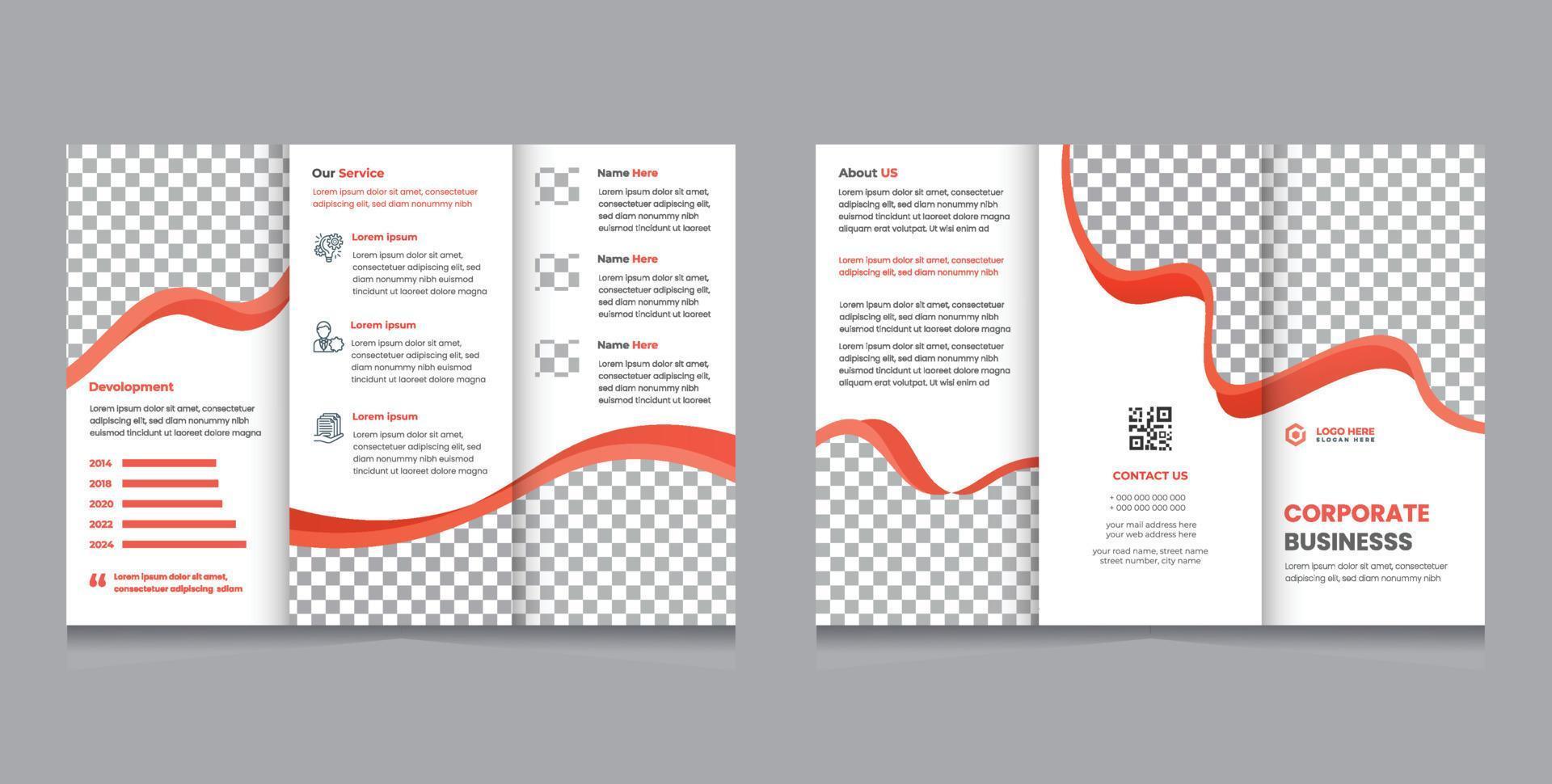 Corporate business trifold brochure design vector