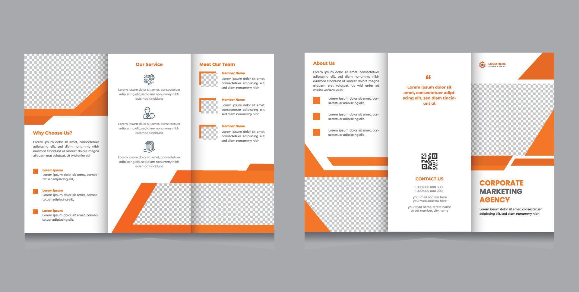 business trifold brochure template design vector