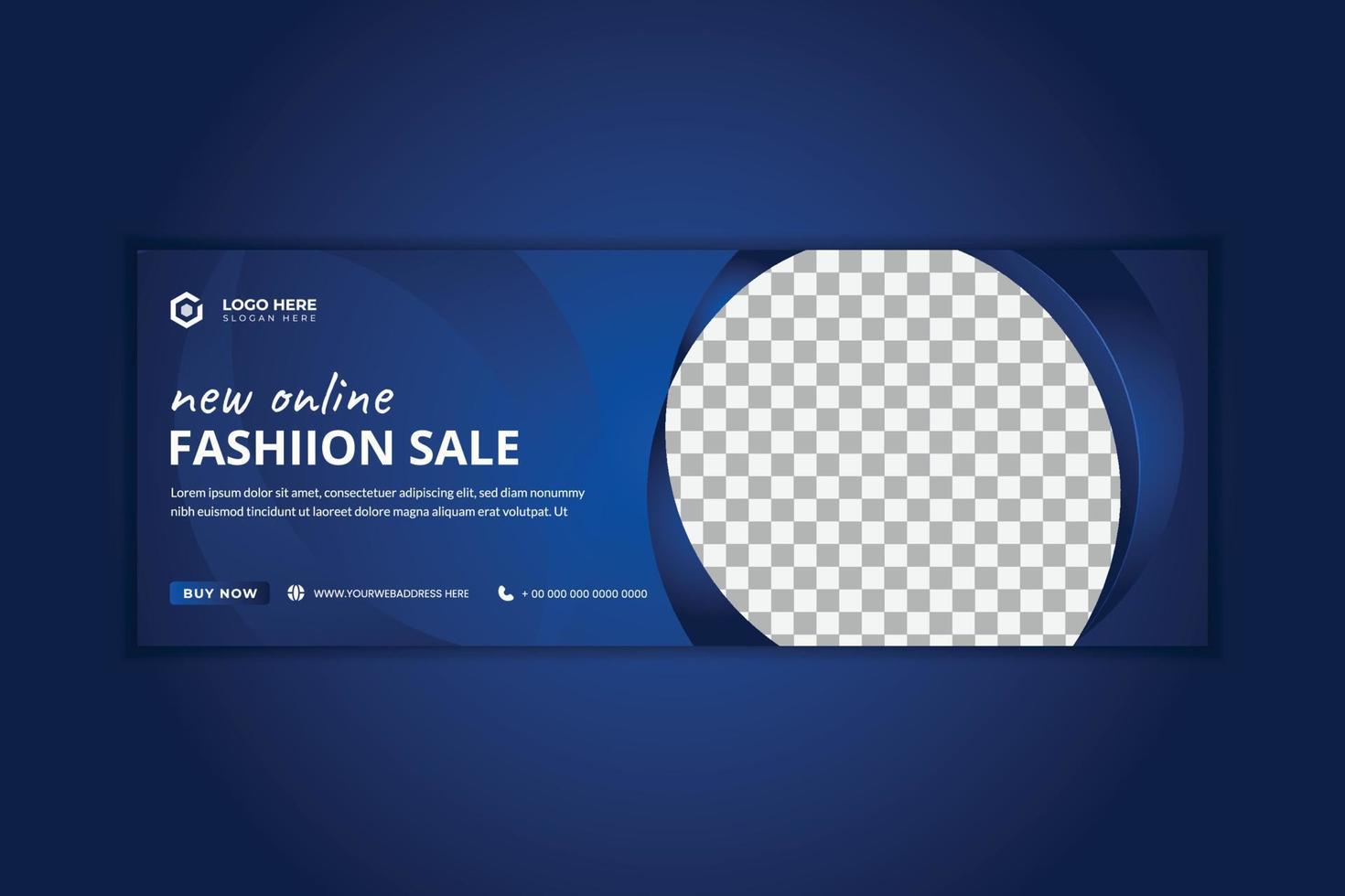 banner de plantilla de venta de moda en línea y portada para anuncio de redes sociales vector