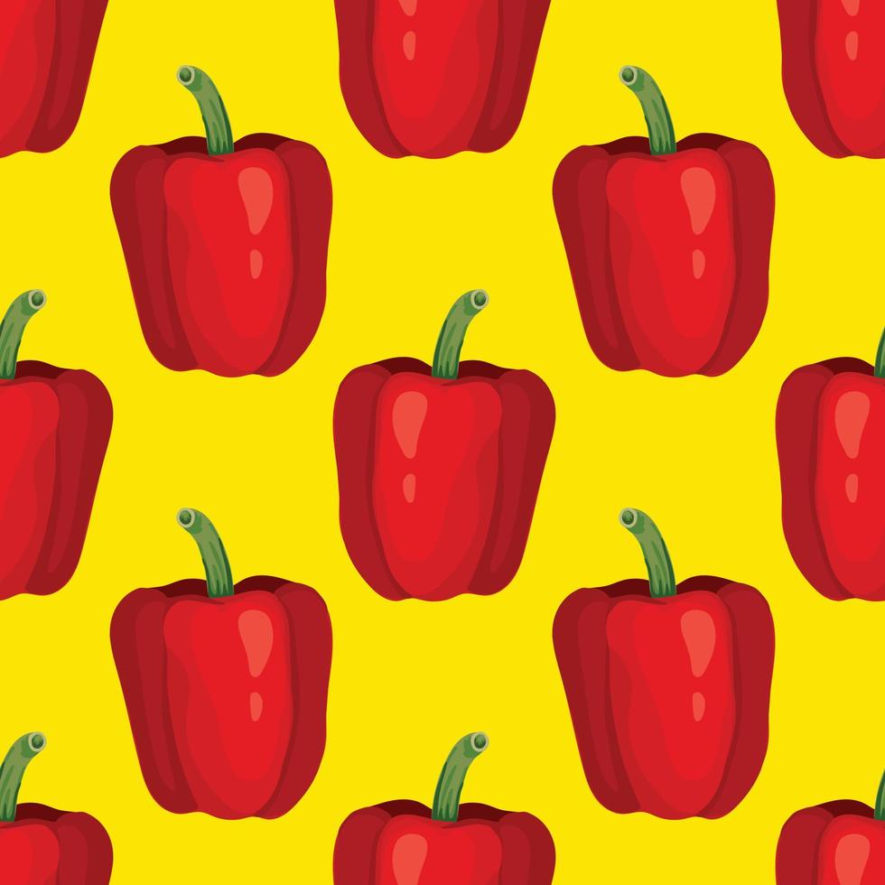 red pepper hand draw vegetable seamless pattern vector