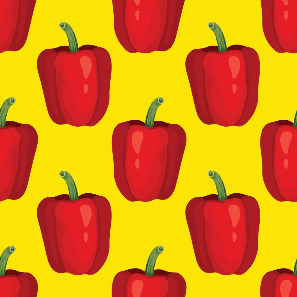 red pepper hand draw vegetable seamless pattern vector