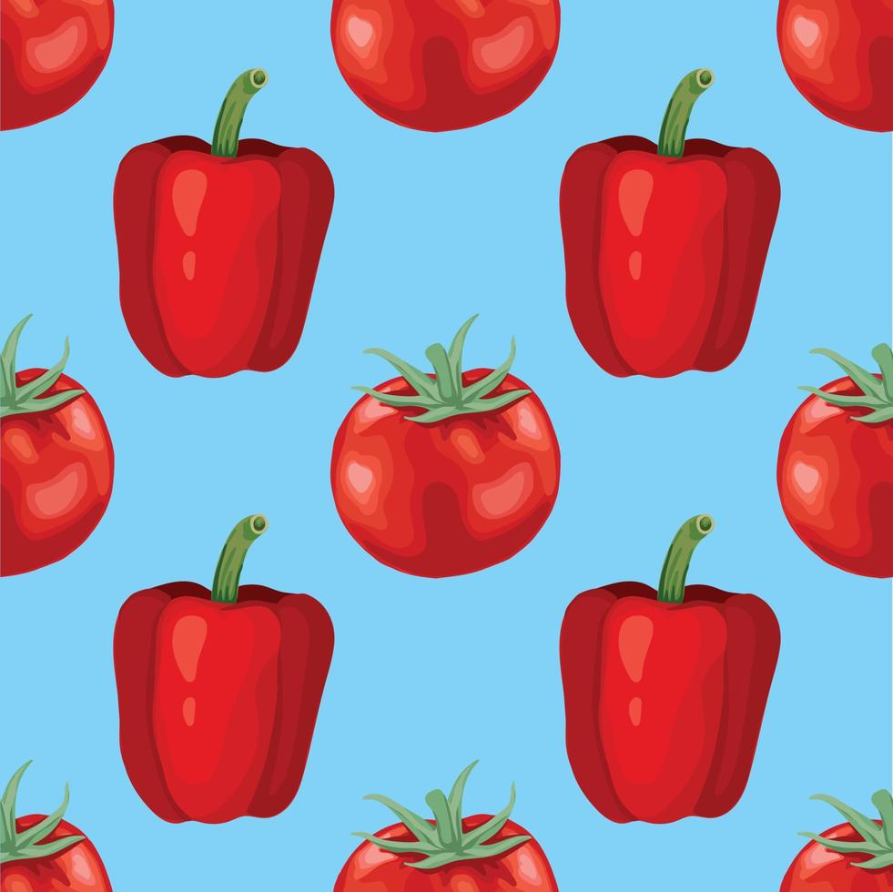 red pepper and tomato seamless vector