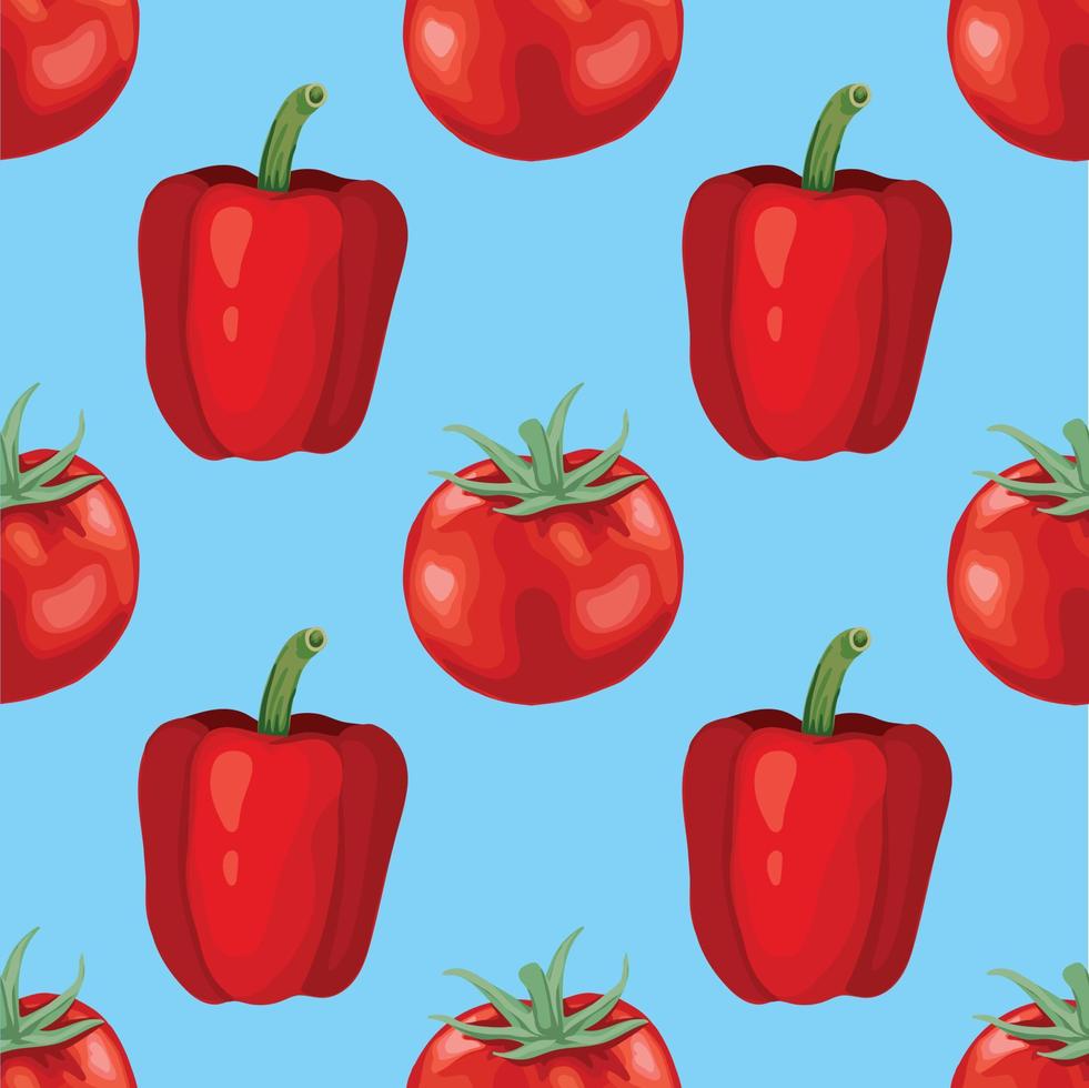 red pepper and tomato seamless vector