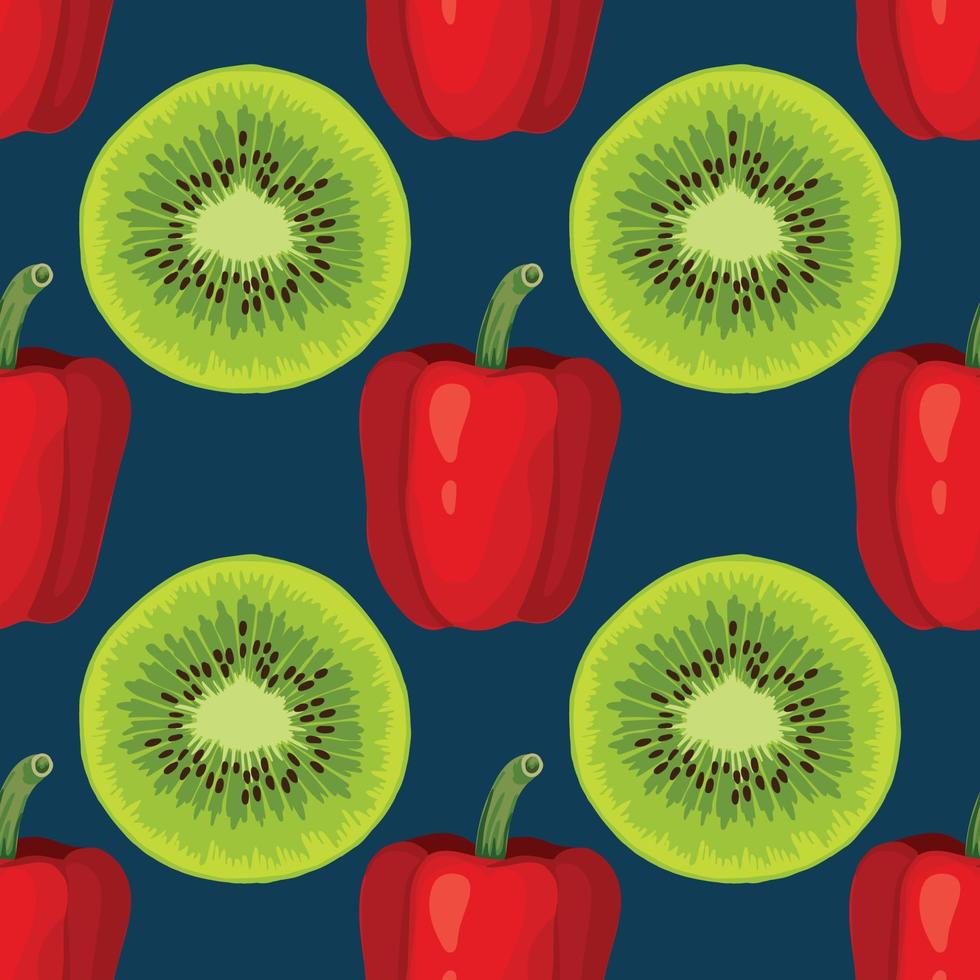 colorful hand draw vegetable seamless pattern vector