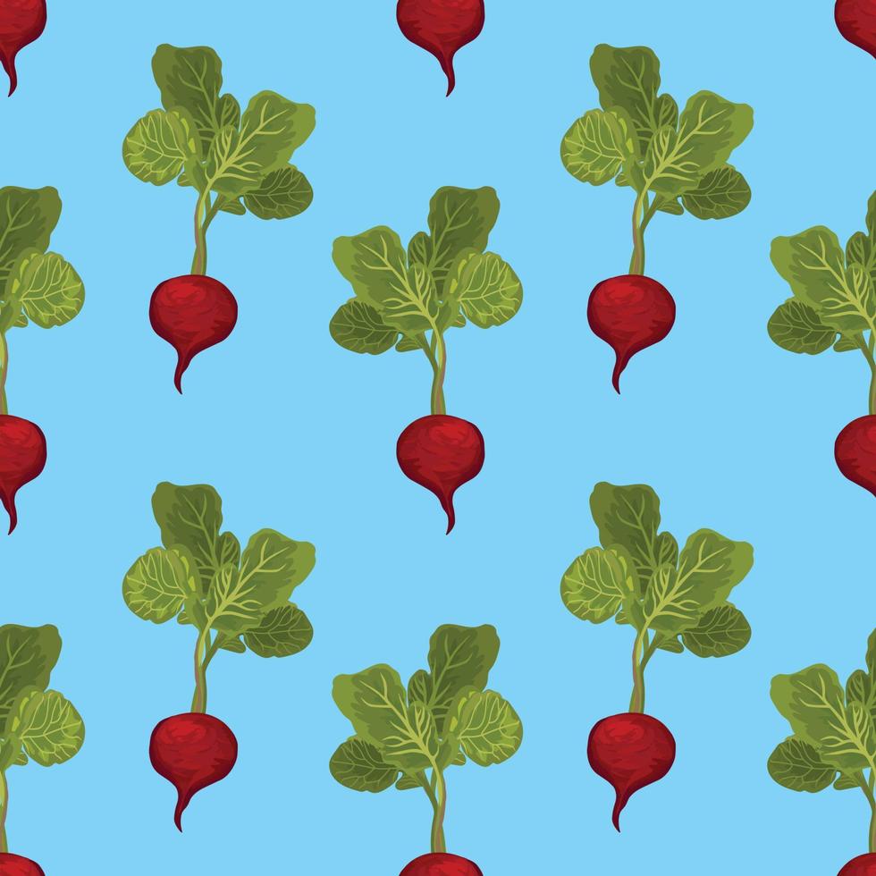 beatroot hand draw vegetable seamless pattern design vector