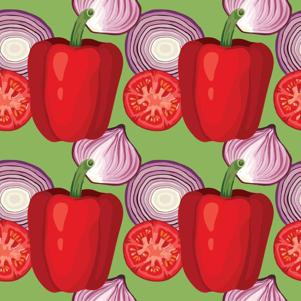 onnion and red pepper seamless pattern design vector