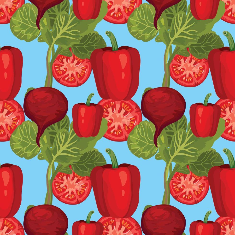 hand draw vegetable seamless pattern colorful design vector