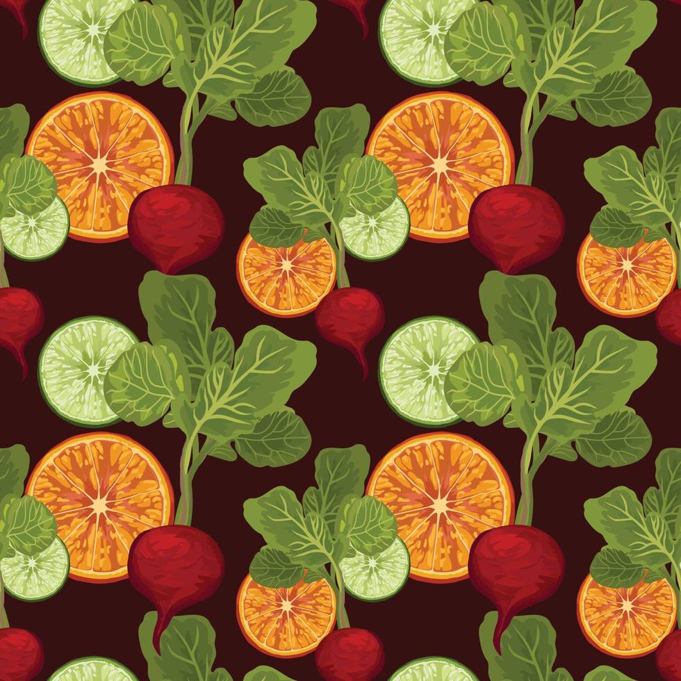 cute hand draw vegetable seamless pattern design vector