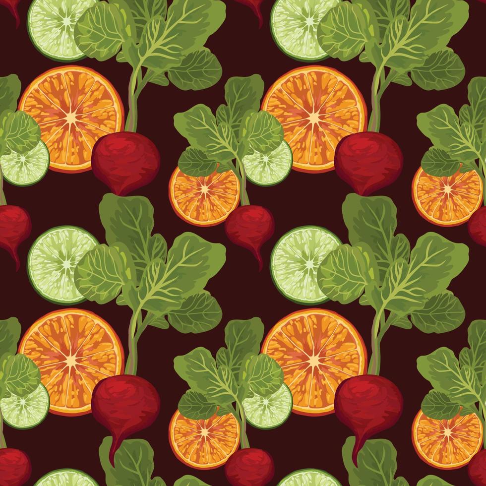 cute hand draw vegetable seamless pattern design vector