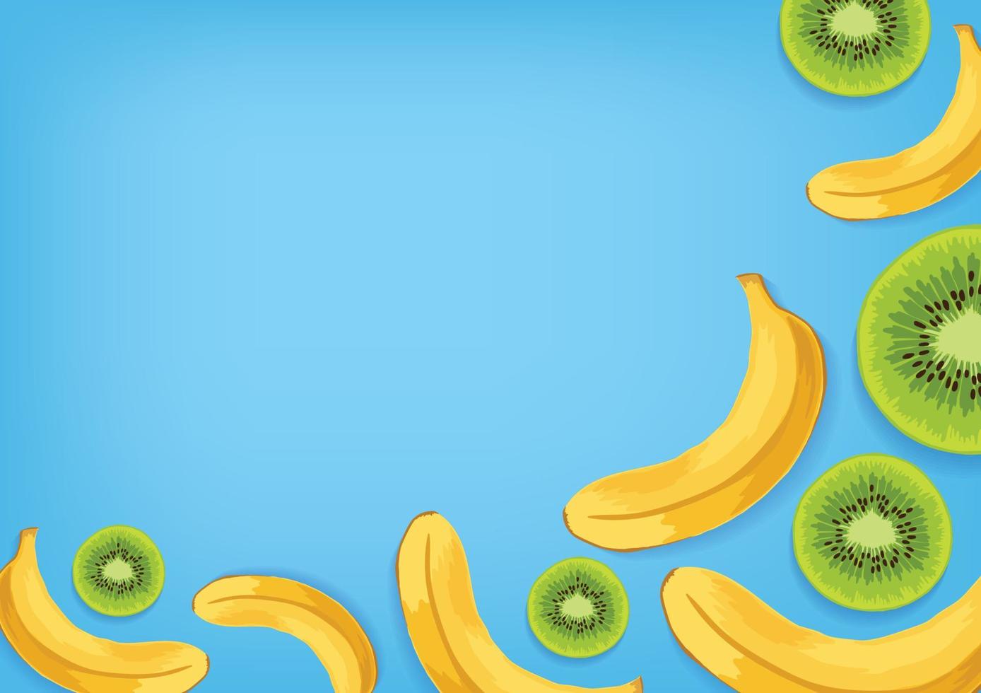 vector de fondo de frutas frescas y vegetales coloridos