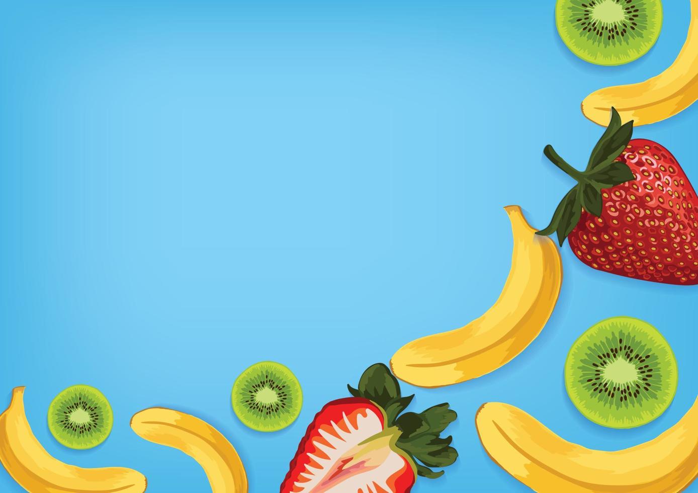 fresh fruit and vegetable background art vector