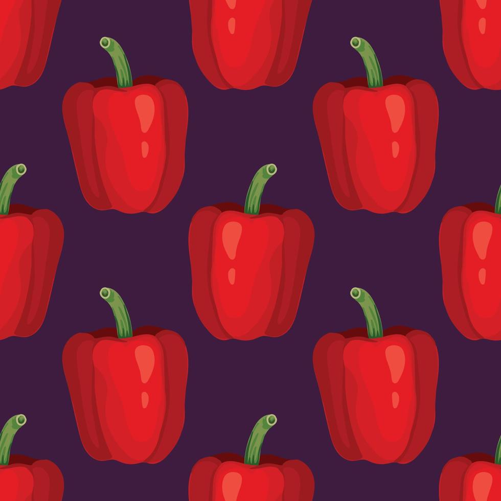 red pepper hand draw vegetable seamless pattern design vector