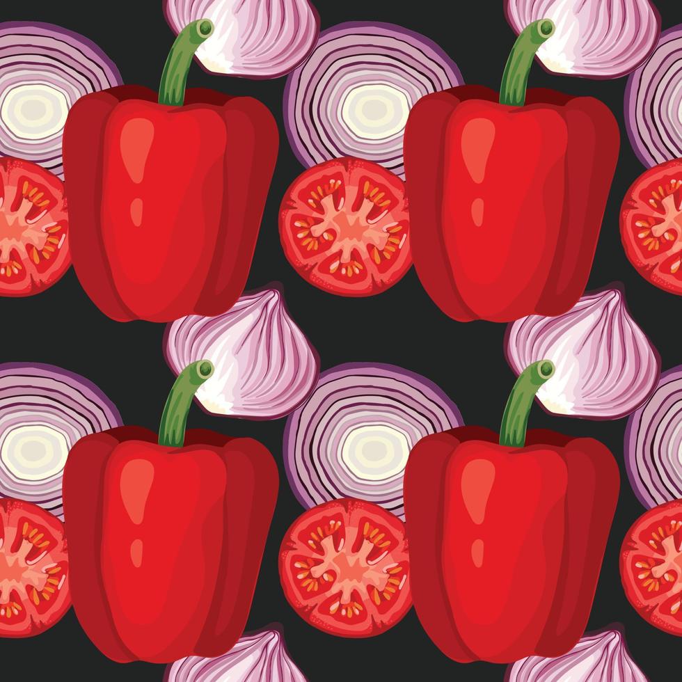 onnion and red pepper seamless pattern vector