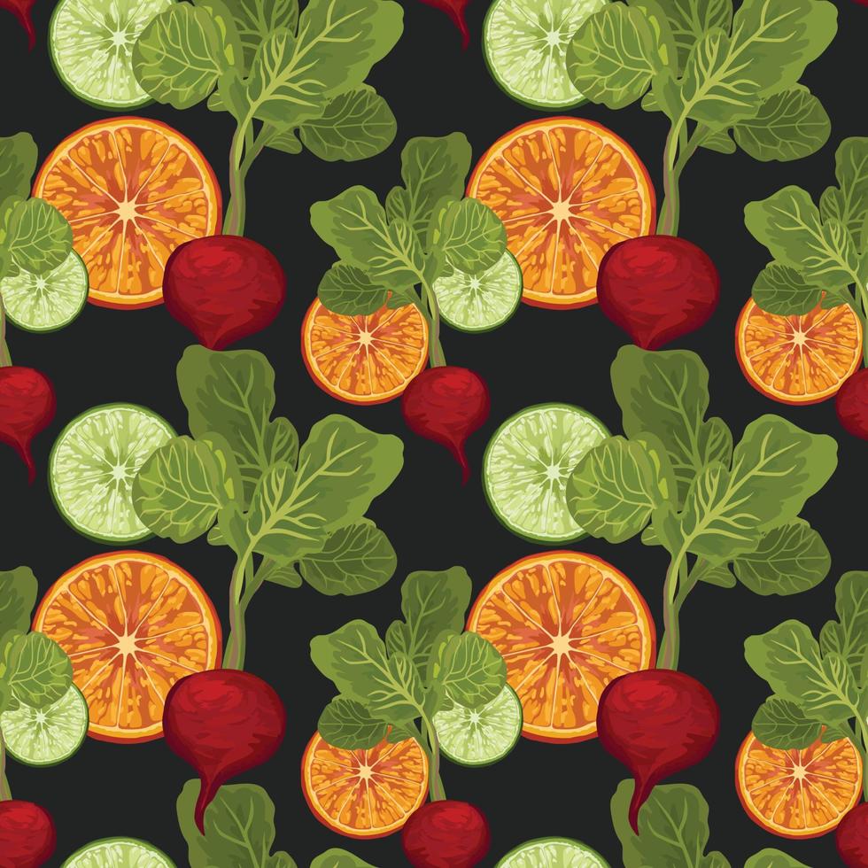 hand draw vegetable cute seamless pattern design vector