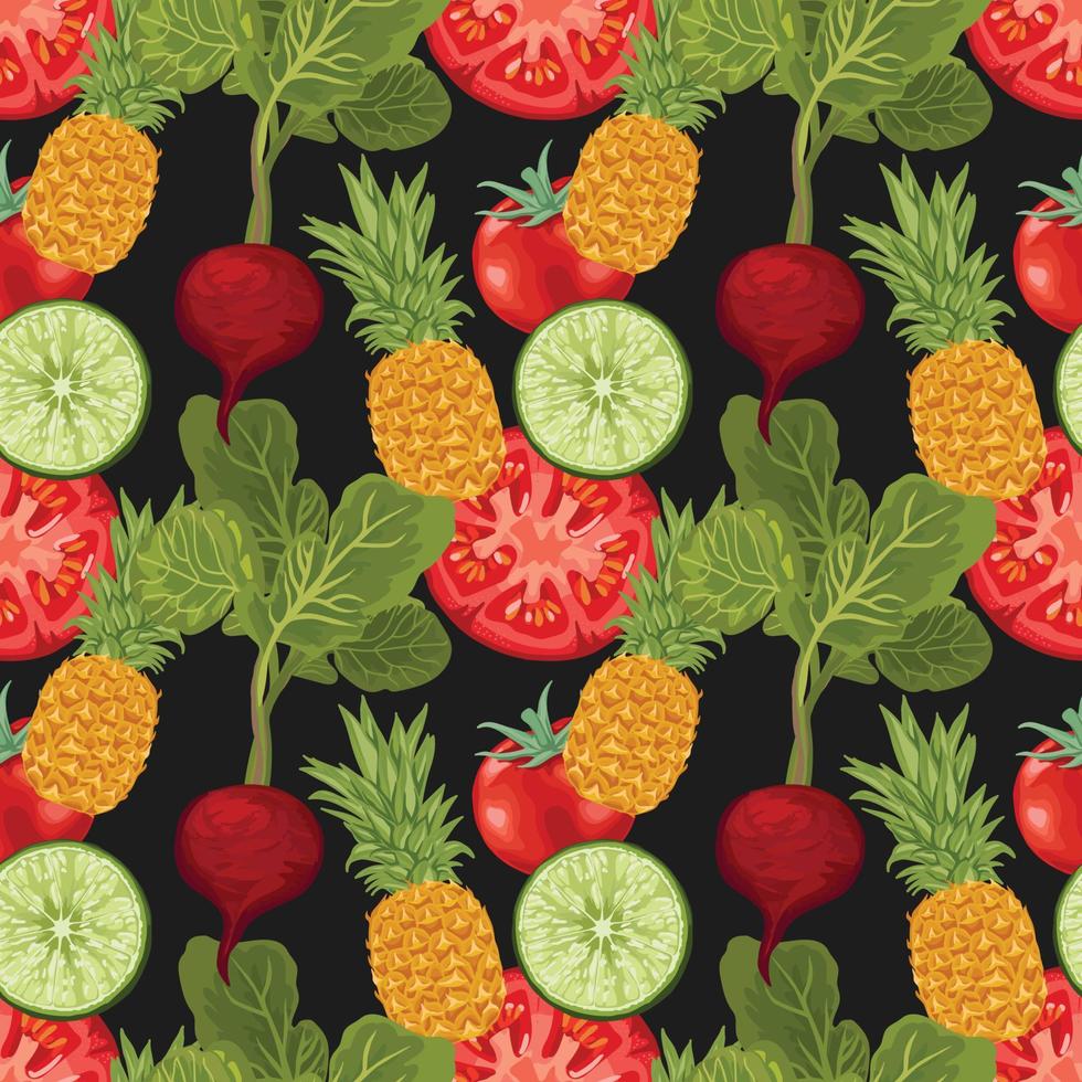 hand draw vegetable seamless beautiful pattern design vector