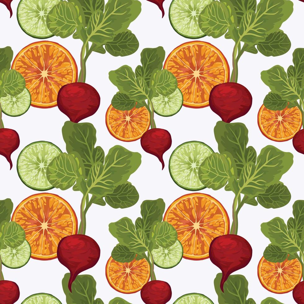 hand draw beautiful vegetable seamless pattern design vector