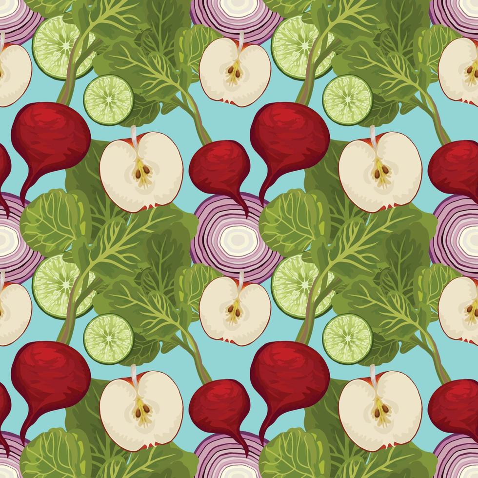 beautiful hand draw vegetable seamless pattern design vector