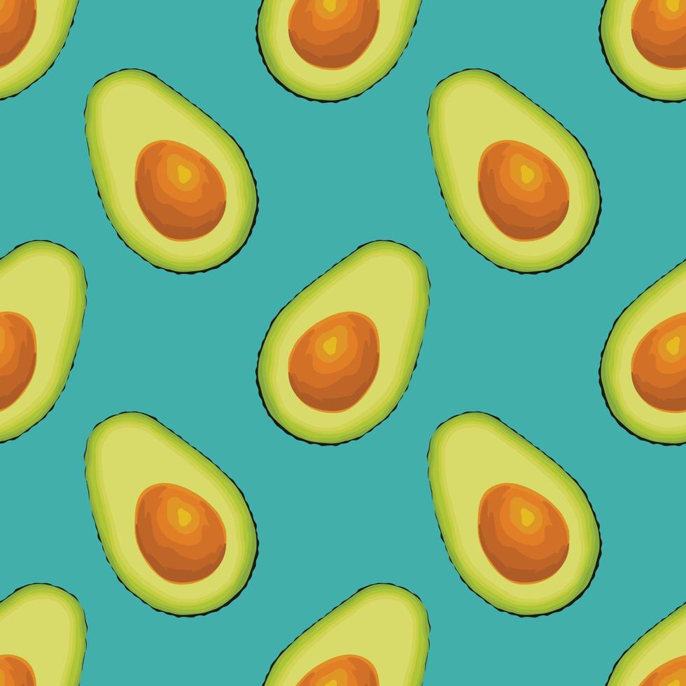 avocado hand draw vegetable seamless vector