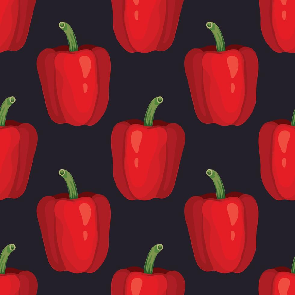 diseño de patrón vegetal de dibujo a mano de pimiento rojo vector