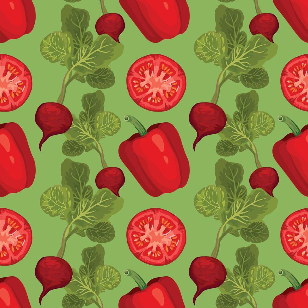 art hand draw vegetable seamless pattern vector