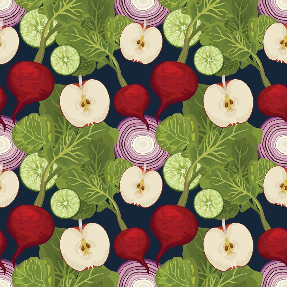 hand draw vegetable seamless cute pattern design vector