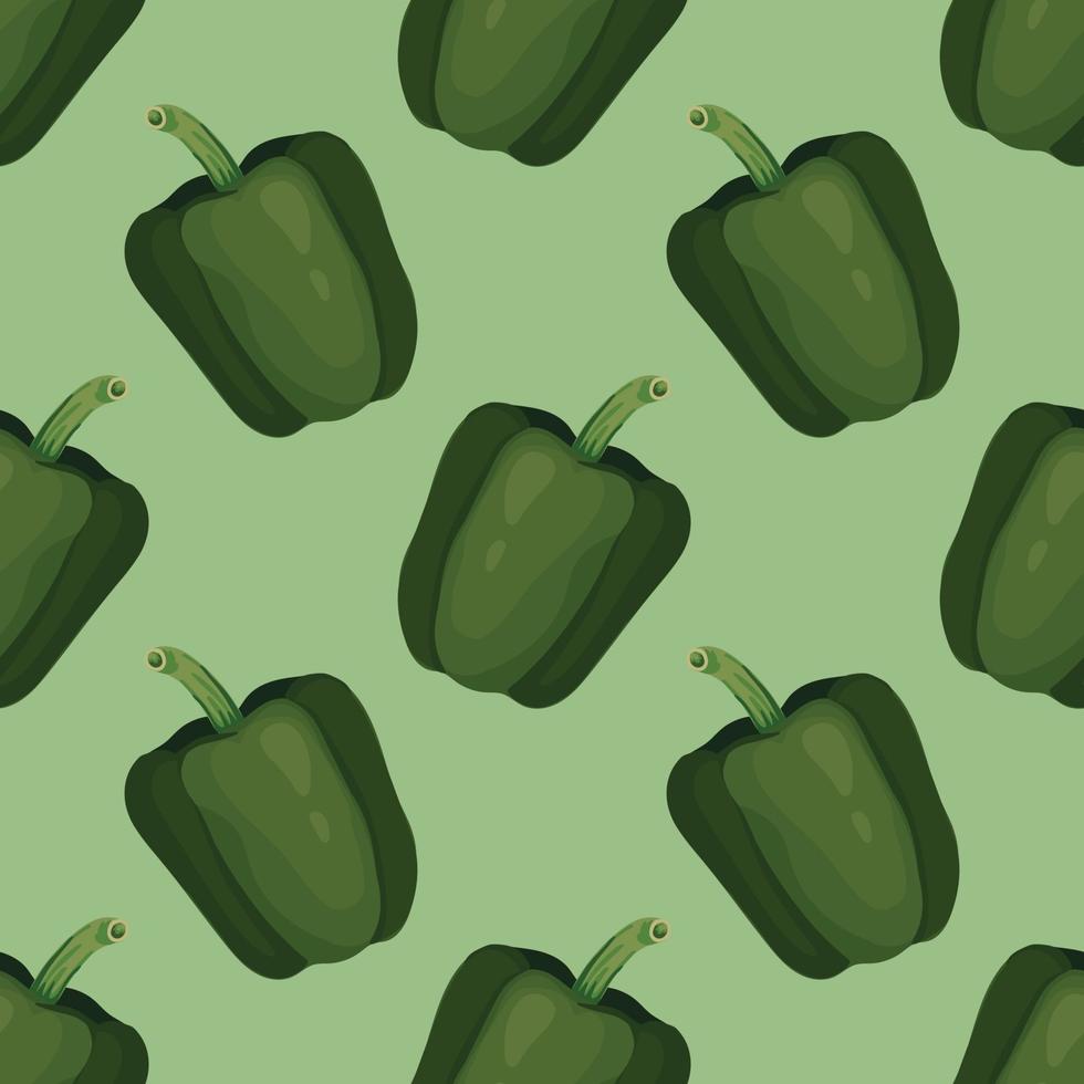 green pepper hand draw vegetable seamless pattern vector