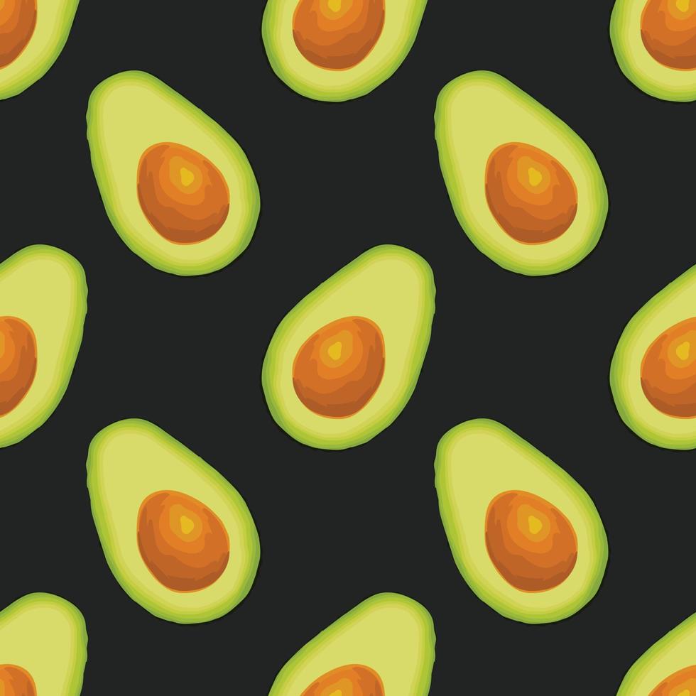 avocado hand draw vegetable seamless pattern design vector