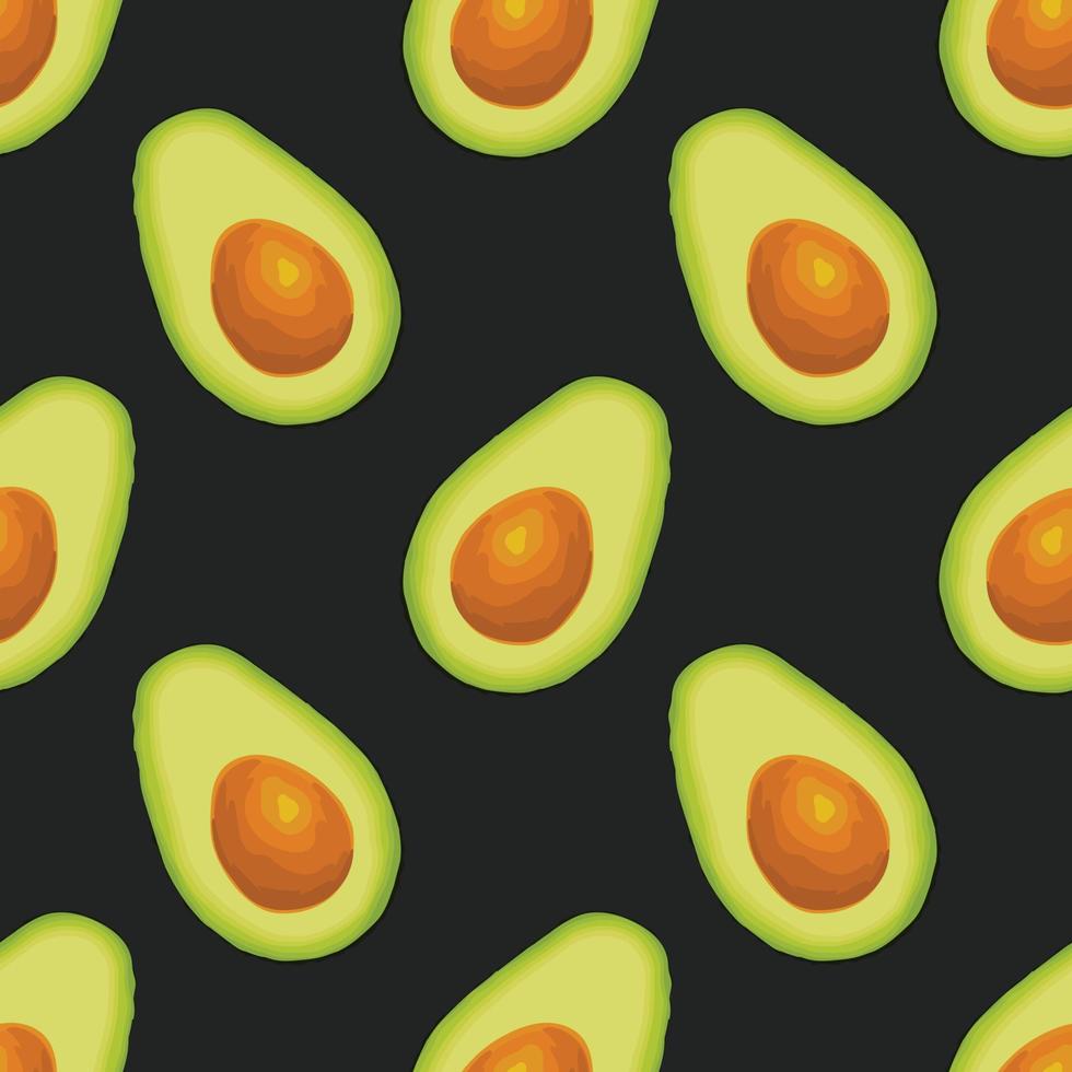 aguacate dibujar a mano vegetal diseño de patrones sin fisuras vector