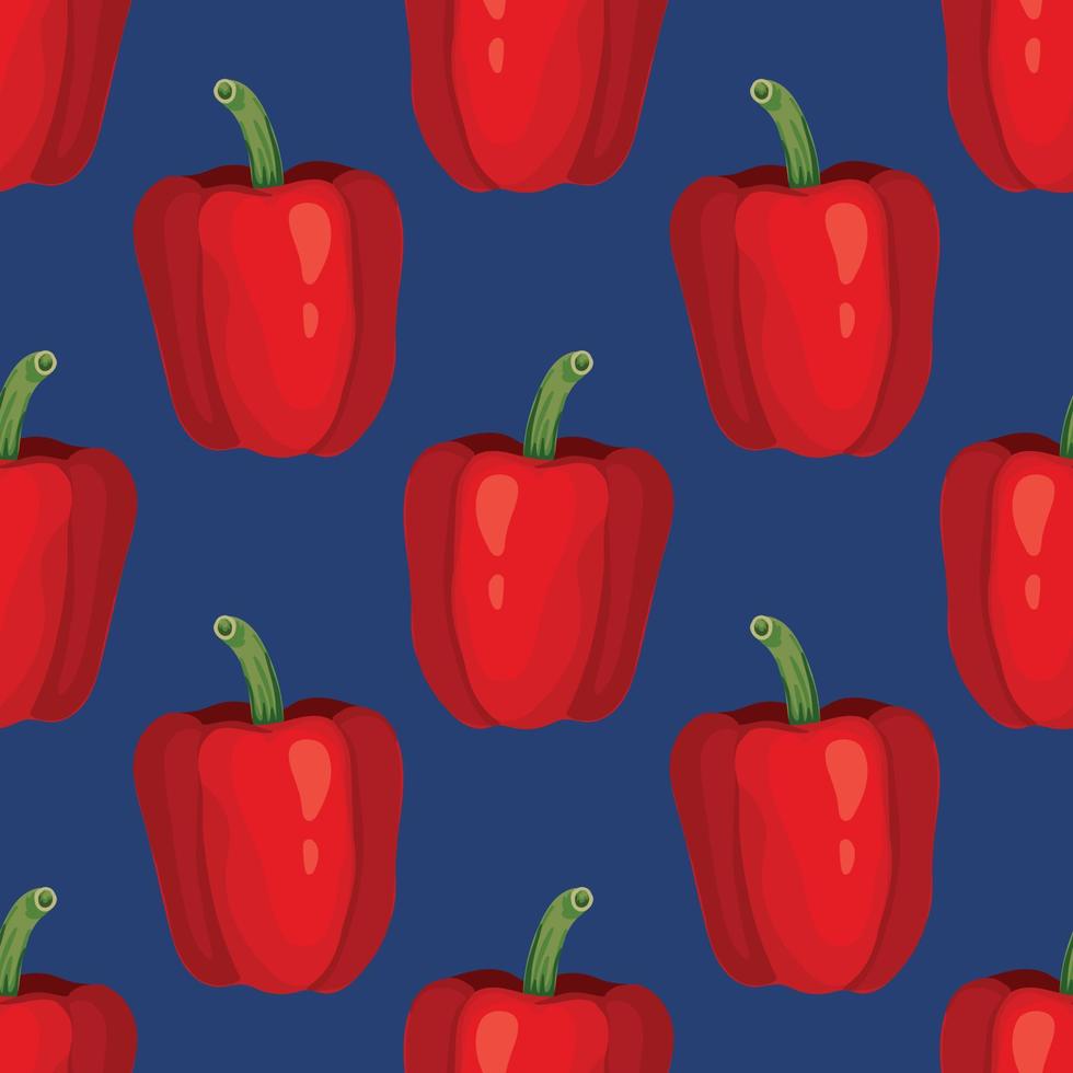 hand draw red pepper vegetable seamless pattern design vector