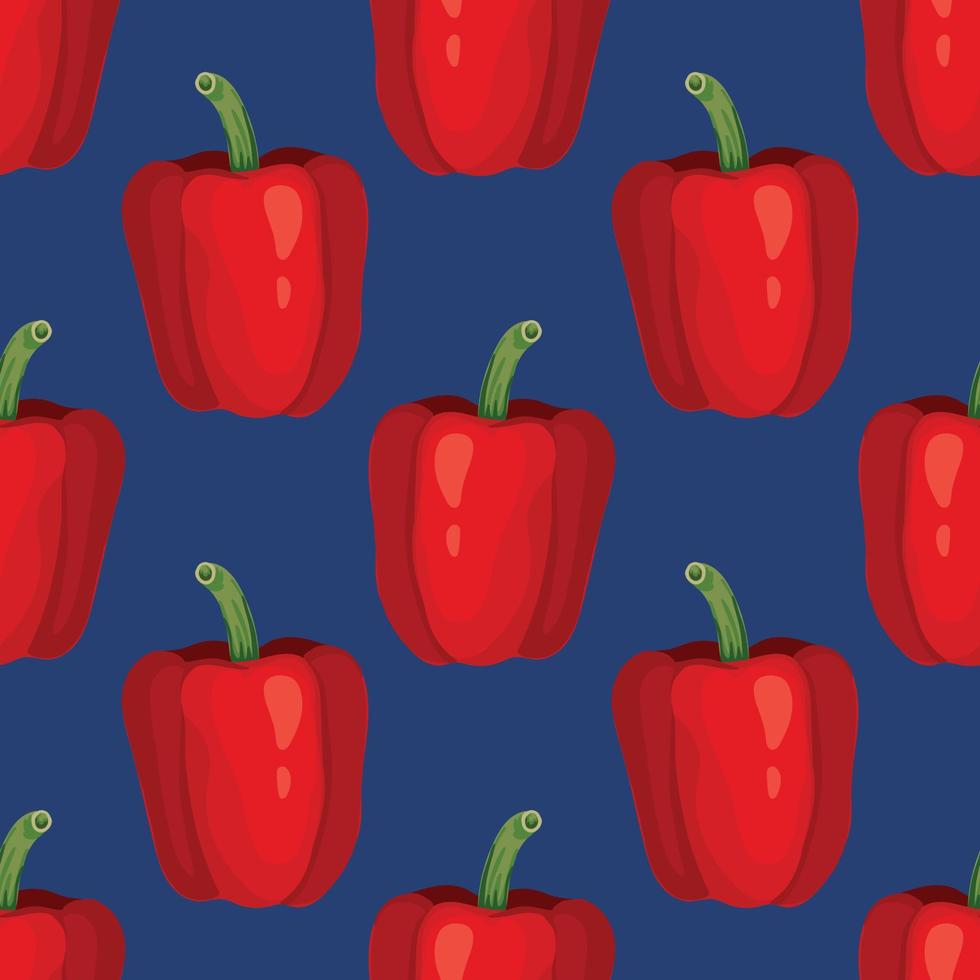 hand draw red pepper vegetable seamless pattern design vector