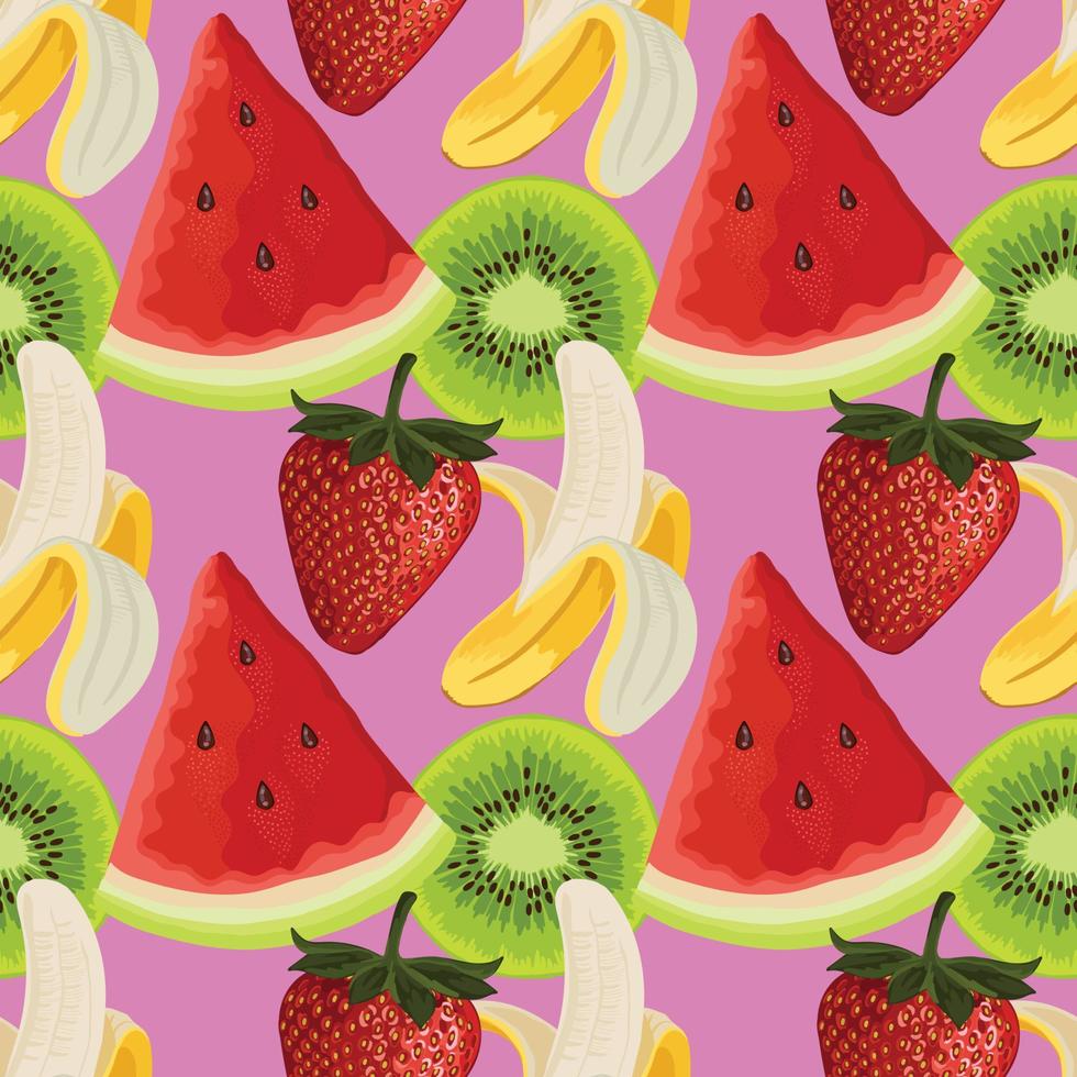 frutas mixtas dibujar a mano diseño de frutas y verduras vector