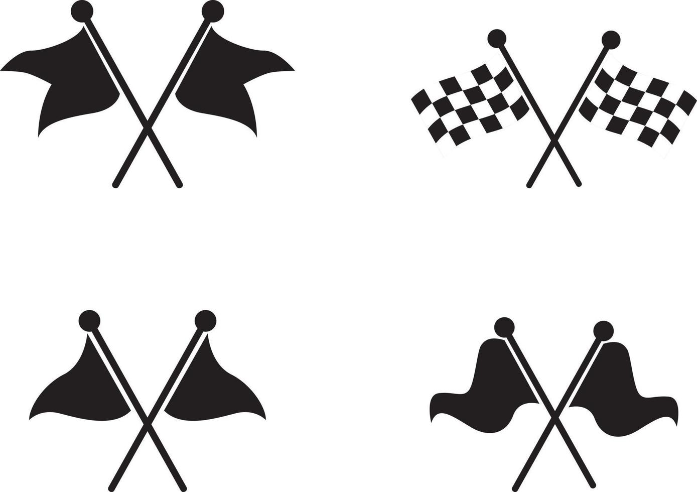 race Flags collection. waving flags icon set vector