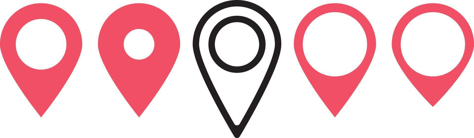 red Map pin place marker. Location icon vector