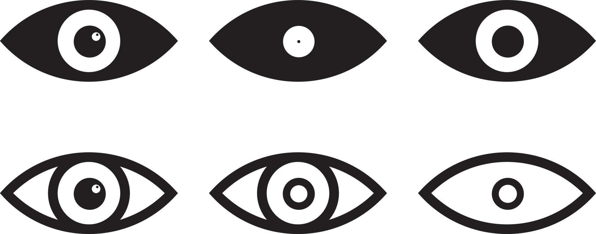 Retina scan eye icons. Simple eyes collection. Eye icon set vector
