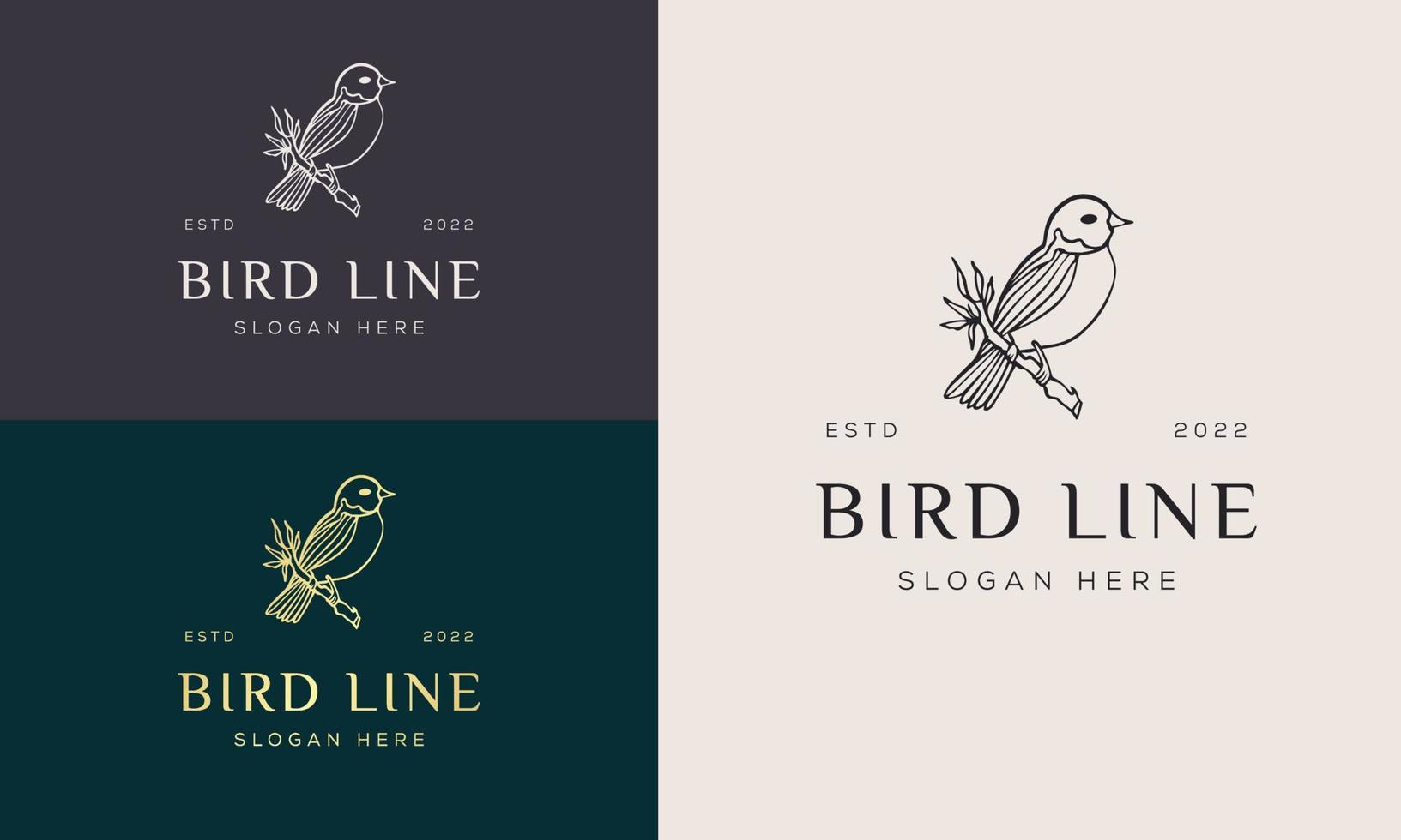 Bird logo icon linear style. Vector logo design Templates