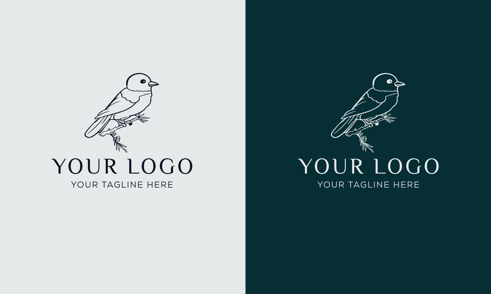 Bird logo icon linear style. Vector logo design Templates