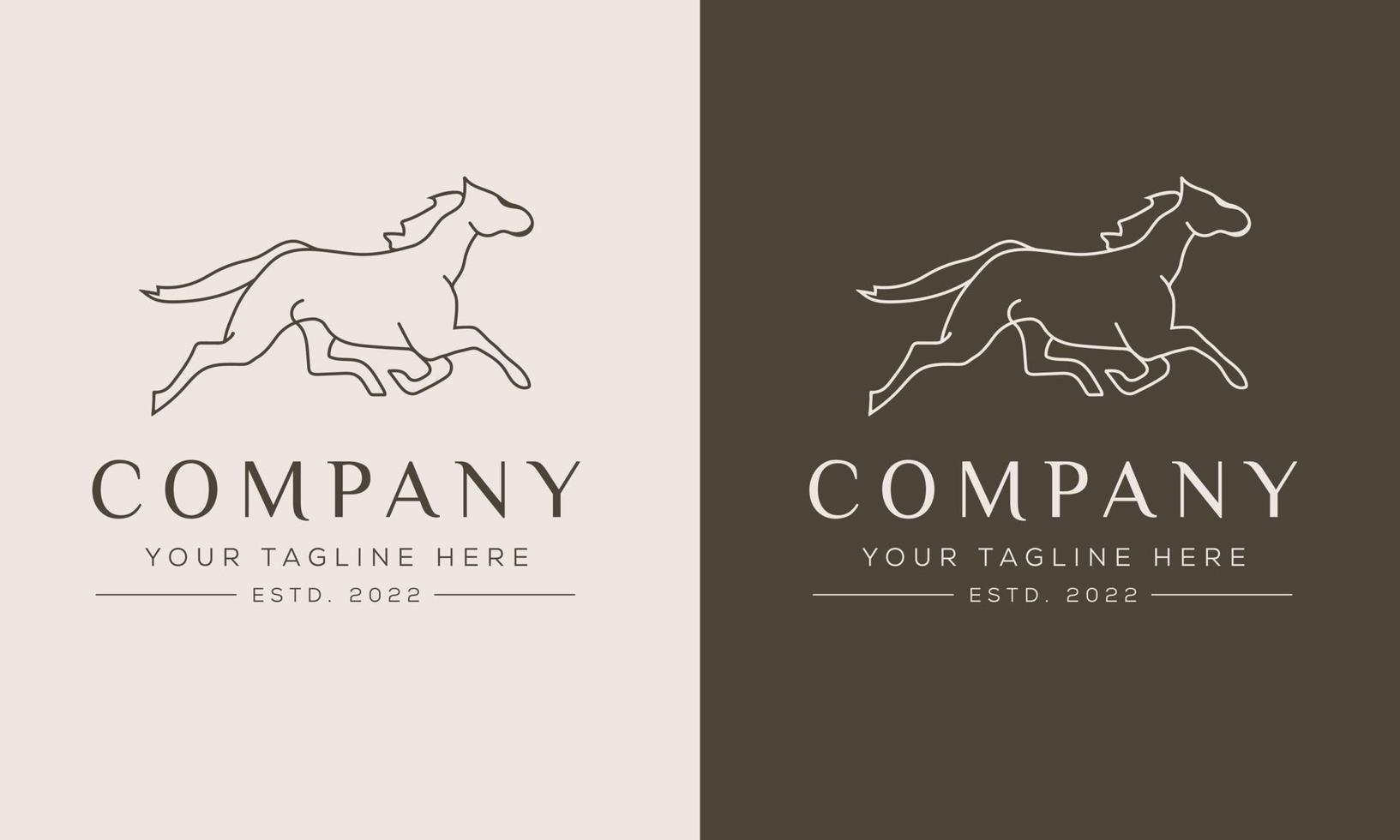 Horse logo icon linear style. Vector logo design templates
