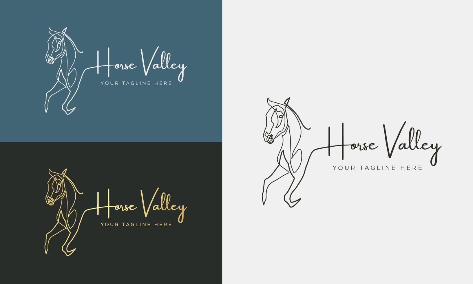 icono de logotipo de caballo estilo lineal. plantillas de diseño de logotipo vectorial vector
