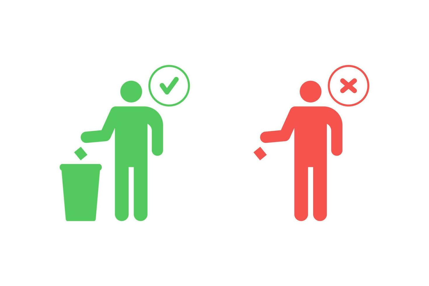 Trash can icon vector design, throw trash in its place and do not litter