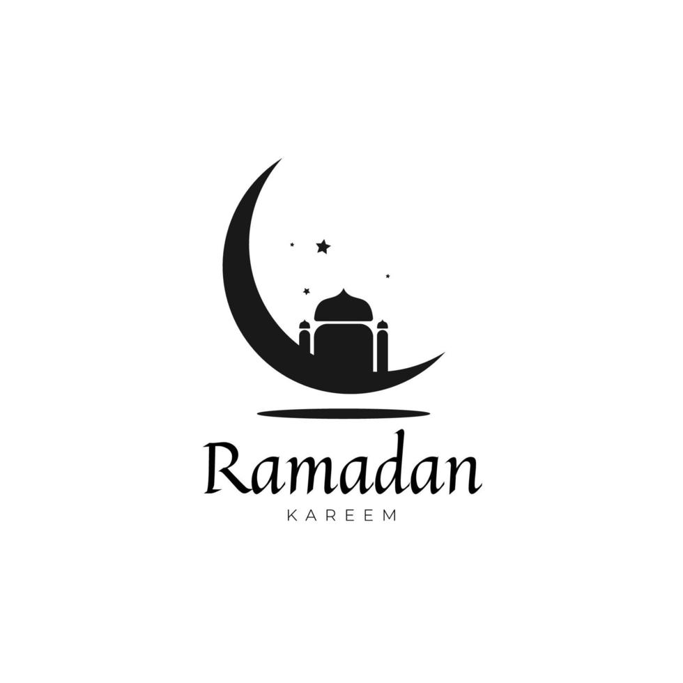 Ramadan silhouette logo template. Vector illustration