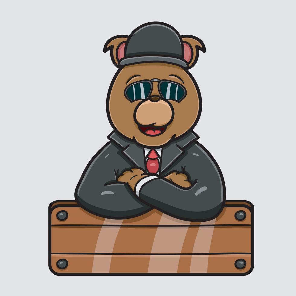 Mascot Bear Boxing Logo. vector