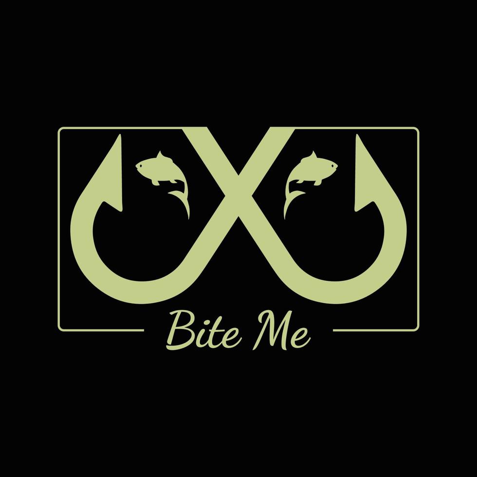 Bite Me Fishing T Shirt Design vector