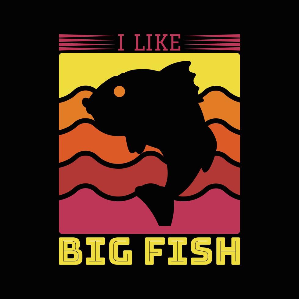 diseño de camiseta de pesca vector