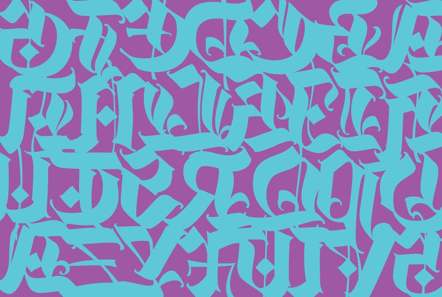 Medieval Gothic pattern. Vector. European modern gothic. White and green letters on a black background. All letters are written with a pen. Capital letters. Ornament for packaging and clothing. vector