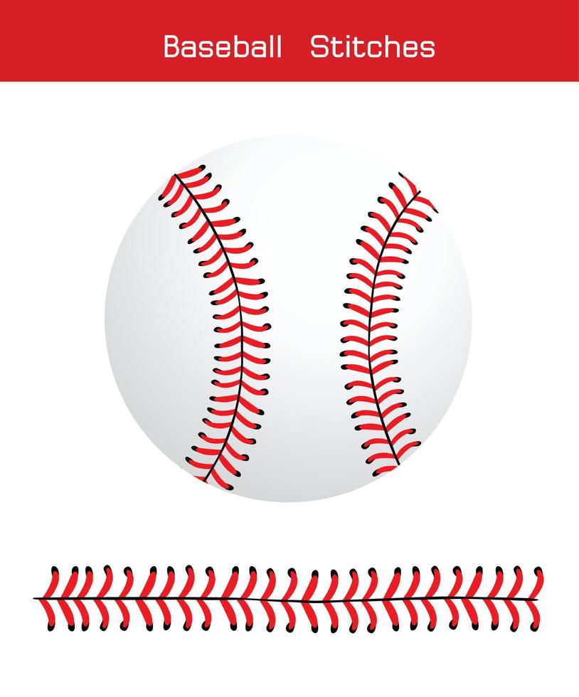 puntadas de béisbol en un fondo blanco, diseño vectorial vector