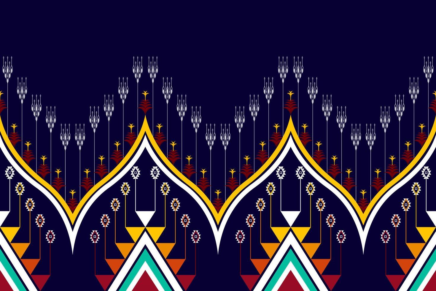 Geometric abstract ethnic pattern design. Aztec fabric carpet mandala ornament ethnic chevron textile decoration wallpaper. Tribal boho native traditional embroidery vector illustrations background