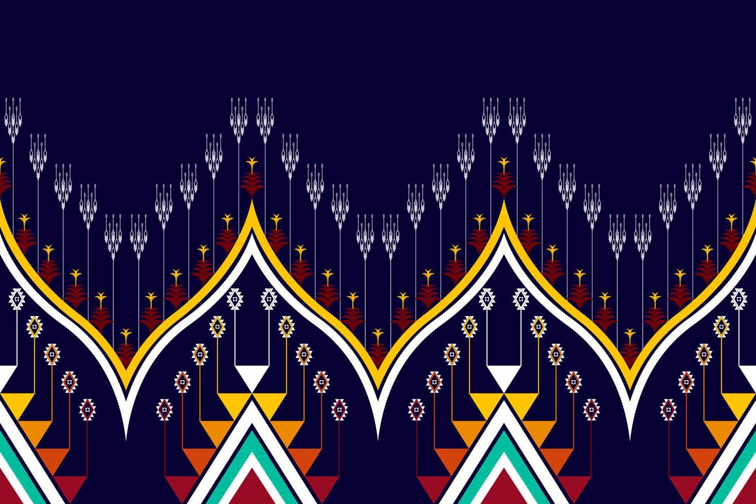 Geometric abstract ethnic pattern design. Aztec fabric carpet mandala ornament ethnic chevron textile decoration wallpaper. Tribal boho native traditional embroidery vector illustrations background