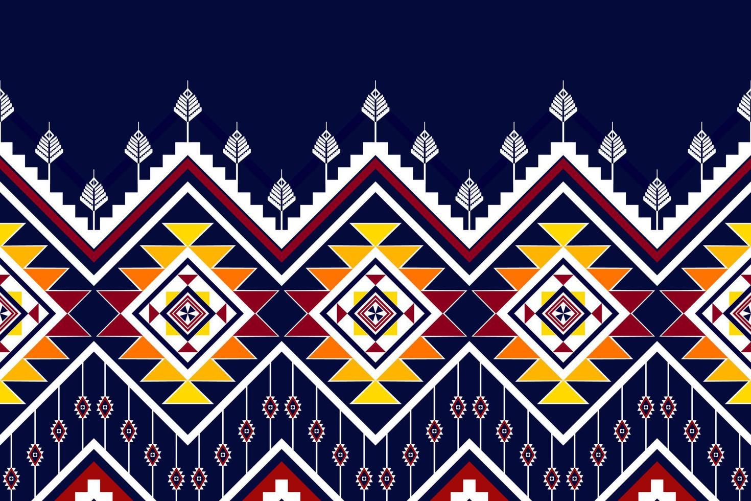 Geometric abstract ethnic pattern design. Aztec fabric carpet mandala ornament ethnic chevron textile decoration wallpaper. Tribal boho native traditional embroidery vector illustrations background
